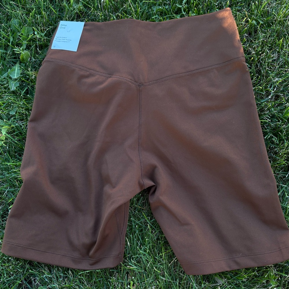 Nike Women's Dri-Fit Shorts in Brown - Picture 2 of 7
